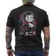 不二子ペコ風 レトロガール Fujiko 日本 アニメ パロディ メンズTシャツ バックプリント