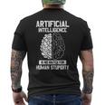 人工知能マッチ 人間の愚かさ Ai Tech ジョーク メンズTシャツ バックプリント
