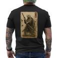 侍亀 日本美術 亀 武士道刀 メンズTシャツ バックプリント