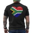 南アフリカ ハート 南アフリカお土産 南アフリカ国旗 メンズTシャツ バックプリント