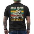 史上最高の電車の車掌 Conductor Railroad メンズTシャツ バックプリント