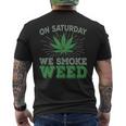 土曜日はwemoke Weeed-鈍いジョイントガンジャディスペンサリーアート メンズTシャツ バックプリント