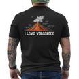 地球 マグマ、溶岩、火山、地学 メンズTシャツ バックプリント