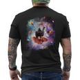 宇宙猫乗馬ユニコーン ラマ ベーコン&タコス メンズTシャツ バックプリント
