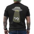 宇宙船 牛 宇宙人 誘拐 メンズTシャツ バックプリント