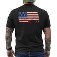 愛国的なクリスタルアイ ナマズフィッシュ アメリカ国旗 ビンテージ メンズTシャツ バックプリント