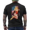 愛国的なヴィンテージセクシーピンナップガール メンズTシャツ バックプリント