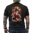戦士芸者w鬼マスク メンズTシャツ バックプリント