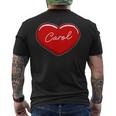 手描きのハートキャロル ファーストネーム ハート I Love Carol メンズTシャツ バックプリント