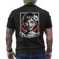 日本のゴス 不気味なエモ Y2k 日本ホラー アニメ 漫画 長袖tシャツ メンズTシャツ バックプリント