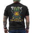 日本の侍 パイナップル戦士 浮世先生サムライ メンズTシャツ バックプリント