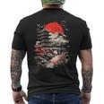 日本塔 富士山 桜 風景 ヴィンテージ メンズTシャツ バックプリント