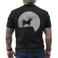 月と犬のシルエット-柴犬 メンズTシャツ バックプリント