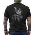 柴犬 トランペット ジャズ 音楽 犬好き メンズTシャツ バックプリント