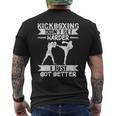 メンズ 格闘技戦闘機 キックボクシング Didn't Get Hardder キックボクシング メンズTシャツ バックプリント