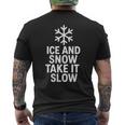 氷と雪で簡単。滑りやすい表面でも天候の安全性。 メンズTシャツ バックプリント