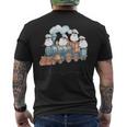 汽車とシマエナガ メンズTシャツ バックプリント