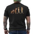犬の進化ジャーマン・シェパード・ドッグ犬 メンズTシャツ バックプリント