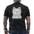 猫 中指 おもしろバッグ メンズTシャツ バックプリント