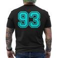 番号 93 シアン スポーツ番号 メンズTシャツ バックプリント