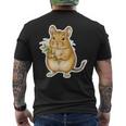 緑の枝を持つデグー メンズTシャツ バックプリント