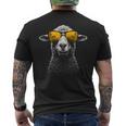 羊 サングラス アート 動物 イラスト グラフィック 羊 メンズTシャツ バックプリント