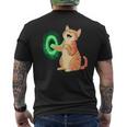 背中にポータル中指を持ついたずらな猫コスチューム。 メンズTシャツ バックプリント
