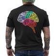 脳のパーツ 脳の解剖 脳科学 脳の地図 メンズTシャツ バックプリント
