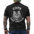 薬物ではなく猫 メンズTシャツ バックプリント