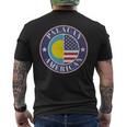 誇り高きパラオ・アメリカン・バッジ パラオ国旗 メンズTシャツ バックプリント