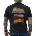 貨物列車 エンジン タンカー 車掌 メンズTシャツ バックプリント