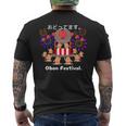踊ってます。Obon Festival はにわ お盆 祭り 踊り ダンス 夏 メンズTシャツ バックプリント
