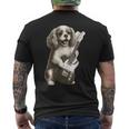 面白いtシャツ キャバリア 犬 ギター イヌ メンズ 犬好き グッズ かわいい おもしろ 面白い 服 ネタ メンズTシャツ バックプリント