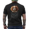 面白いtシャツ キャバリア 胸 ポケット イヌ わんこ メンズ 犬好き グッズ おもしろ 面白い 服 ネタ 長袖tシャツ メンズTシャツ バックプリント
