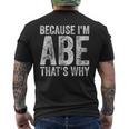 面白い名前入りシャツ Because I'm Abe That's Why メンズTシャツ バックプリント