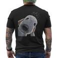 面白い好奇心旺盛な犬のベドリントンテリア メンズTシャツ バックプリント