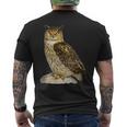 鳥 面白いtシャツ フクロウ ミミズク バードウォッチング 服 メンズ おもしろ グッズ 面白い おしゃれ メンズTシャツ バックプリント