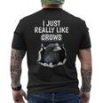 鳥の名言 カラスのような服 カラス メンズTシャツ バックプリント