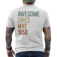 1953年5月以来素晴らしい誕生日。面白いレトロ。 メンズTシャツ バックプリント