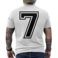 7歳の誕生日おめでとうのツインデーのためのナンバー7ジャージ。 メンズTシャツ バックプリント