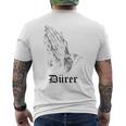 Albrecht Dürer Durer クリスチャンアート 祈りの手 ホワイト メンズTシャツ バックプリント