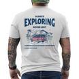 Always Exploring Campfire Ocean Outdoor ビーチライフグラフィック メンズTシャツ バックプリント