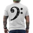 Bass Clef ビンテージブラック左 ベースプレイヤー 長袖tシャツ メンズTシャツ バックプリント
