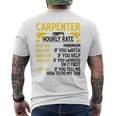メンズ Carpenter Hourly Rate For Woodworker Carpenter Retro メンズTシャツ バックプリント