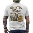 Country Music マディトラックとカウボーイブーツ ウェスタンusa メンズTシャツ バックプリント
