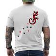 Gecko Footprint ハイビスカスフラワー ハワイサーフスタイルtシャツ メンズTシャツ バックプリント