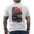 Jdm ドリフトレーシングカー 日本桜アート 背面 メンズTシャツ バックプリント