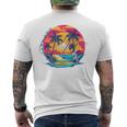 Los Angeles California、サーフィンサーフボードレトロ メンズTシャツ バックプリント