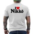 I Love Heart Nikko Japan 栃木県 メンズTシャツ バックプリント