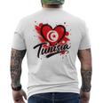 I Love Tunisia 旅行旗 ハート ツーリスト バケーション デザイン メンズTシャツ バックプリント
